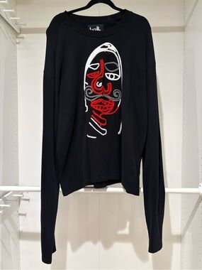 HACULLA Black Graphic Sweatshirt with White Script Logo Men’s XL